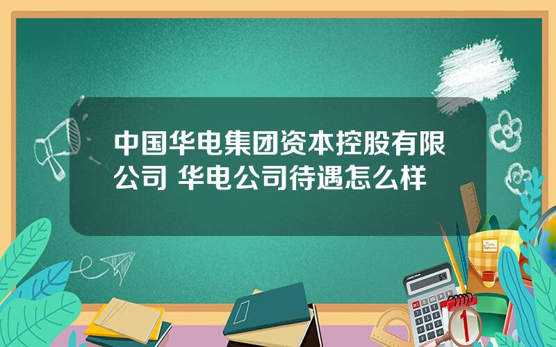 中国华电集团资本控股有限公司 华电公司待遇怎么样